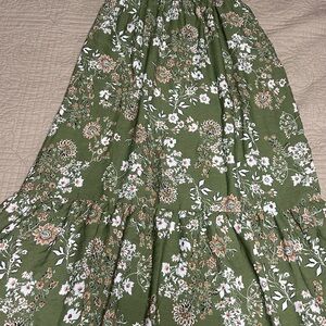 Floral Green maxi dress